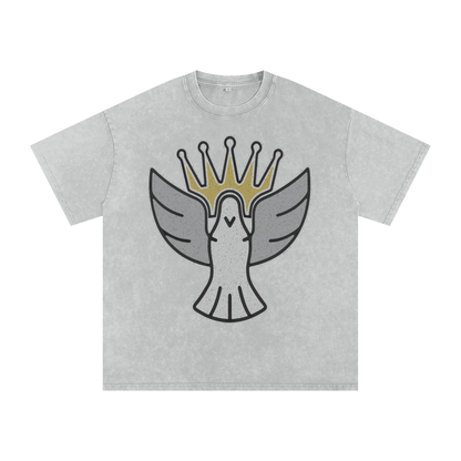 Snow Washed Oversized Cotton T-Shirt